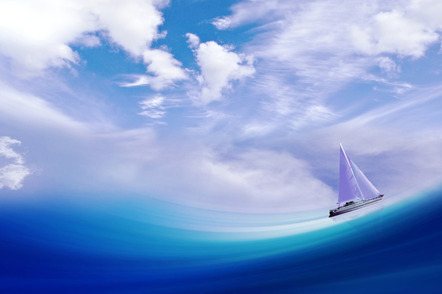 Image d'en-tête de l'article Je Réalise " Gérer nos conflits efficacement ", sur laquelle l'on voit un bateau à voile dans la tourmente, sur fond de ciel bleu.