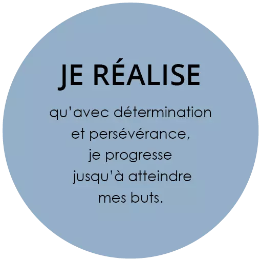 Bulle colorée Je Réalise 5 Bulle colorée Je Réalise qu'avec détermination et persévérance, je progresse jusqu'à atteindre mes buts.